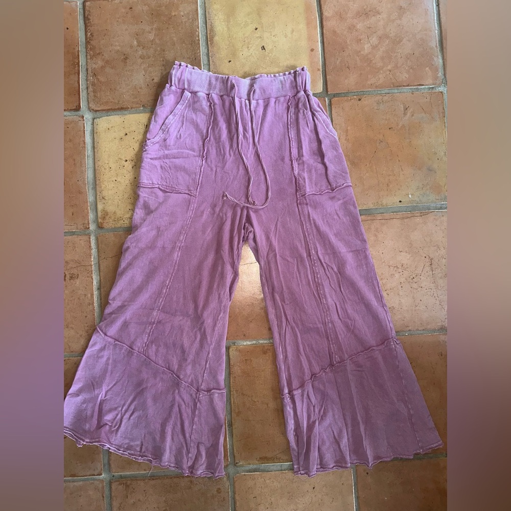 Pink flared pants